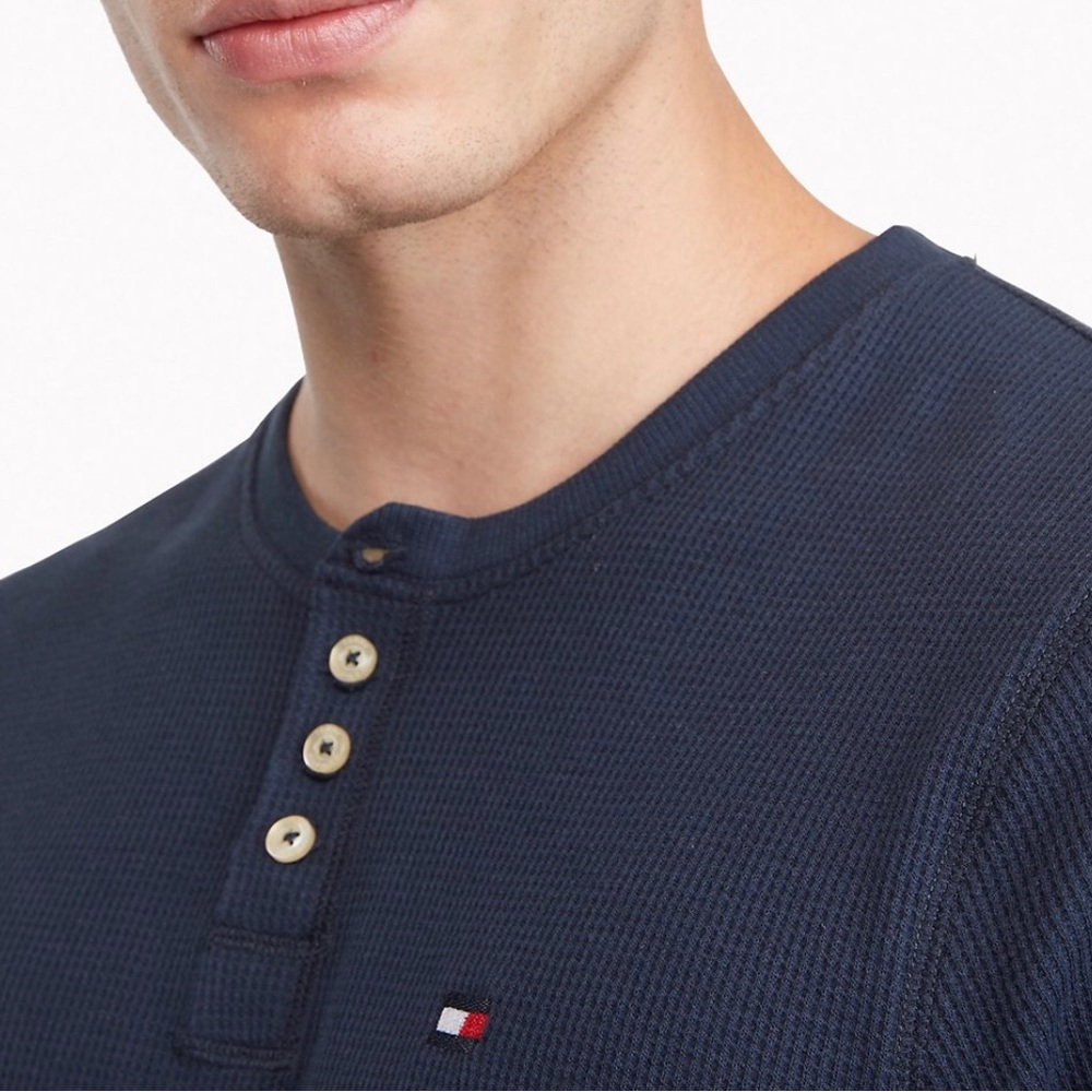 Tommy Hilfiger Navy Blue Thermal Shirt - Picture 3 of 4